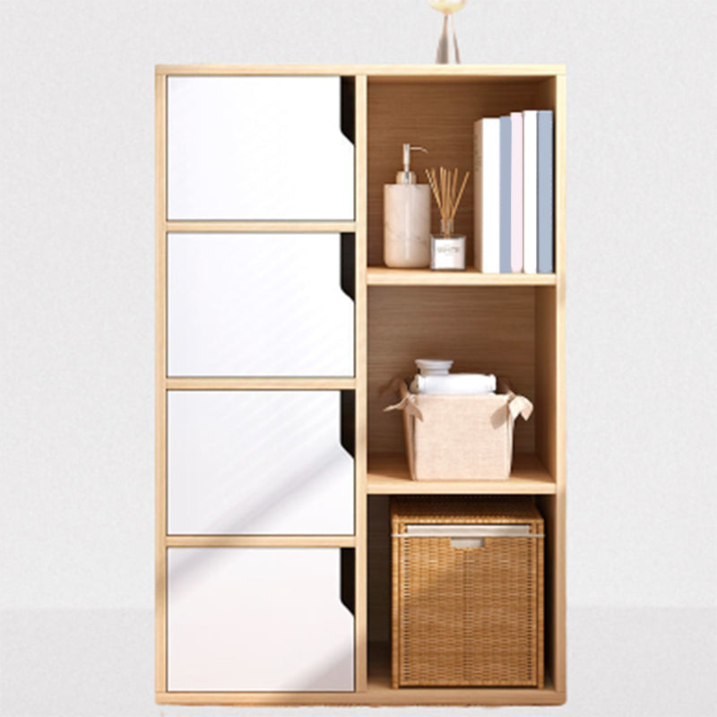 Wooden Side Cabinet with Shelves and Doors 9.44" Wide Storage Cabinet