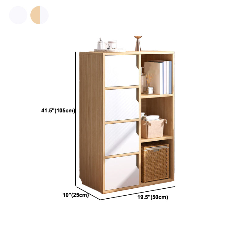 Wooden Side Cabinet with Shelves and Doors 9.44" Wide Storage Cabinet