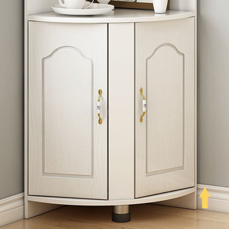 Wooden Modern Accent Cabinet Triangle Storage Cabinet with 2 Doors