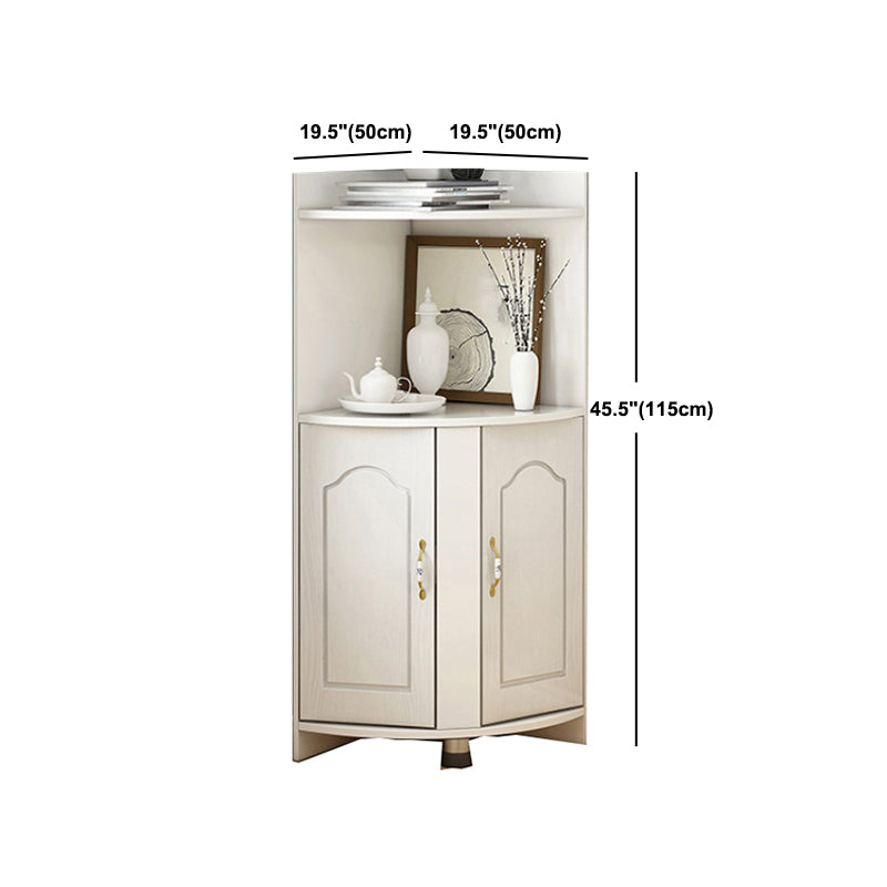 Wooden Modern Accent Cabinet Triangle Storage Cabinet with 2 Doors