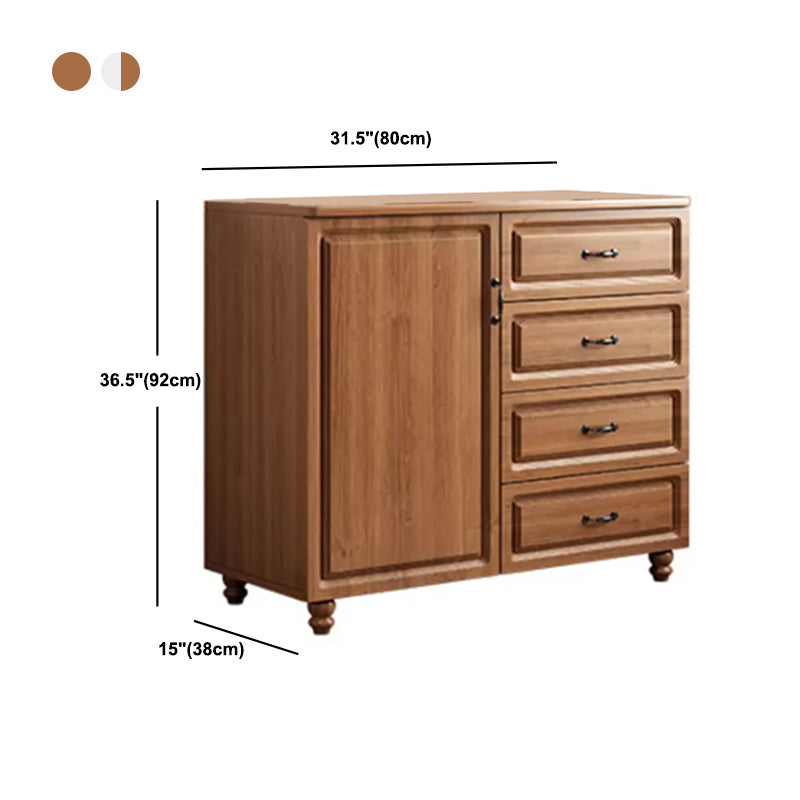 Wood  Accent Chest with Chest Bun Feet and Bar Pulls,14.96 " W