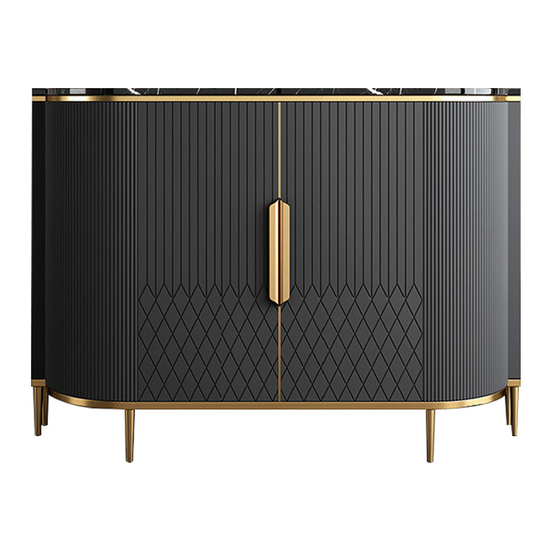 Glam Style Stone Buffet Sideboard 35.4"H Door Dining Room Buffet Server