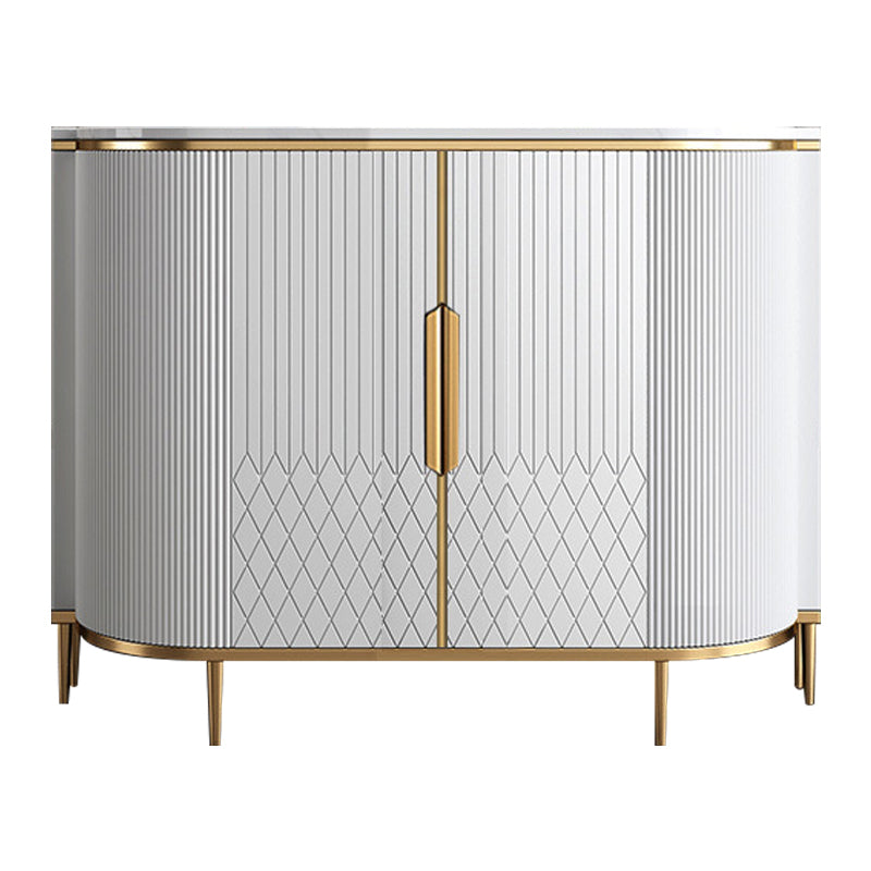 Glam Style Stone Buffet Sideboard 35.4"H Door Dining Room Buffet Server