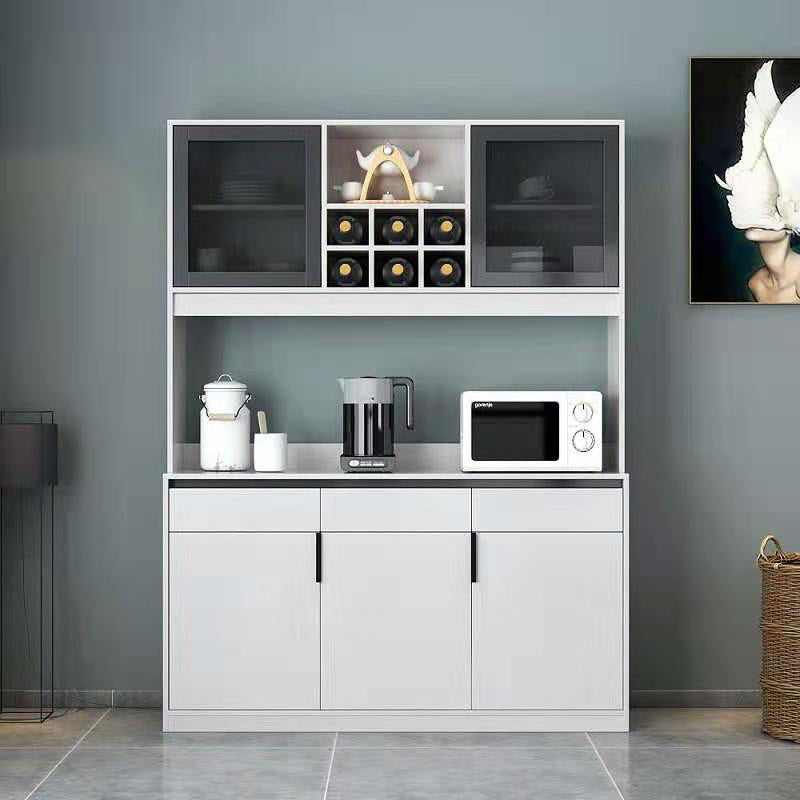 Wood Living Room Sideboard Modern Credenza with Storage and Drawer