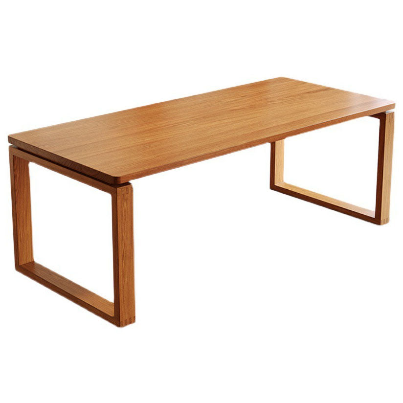 Pine Wood Contemporary Rectangular Table Wood Top Table with Sled Base