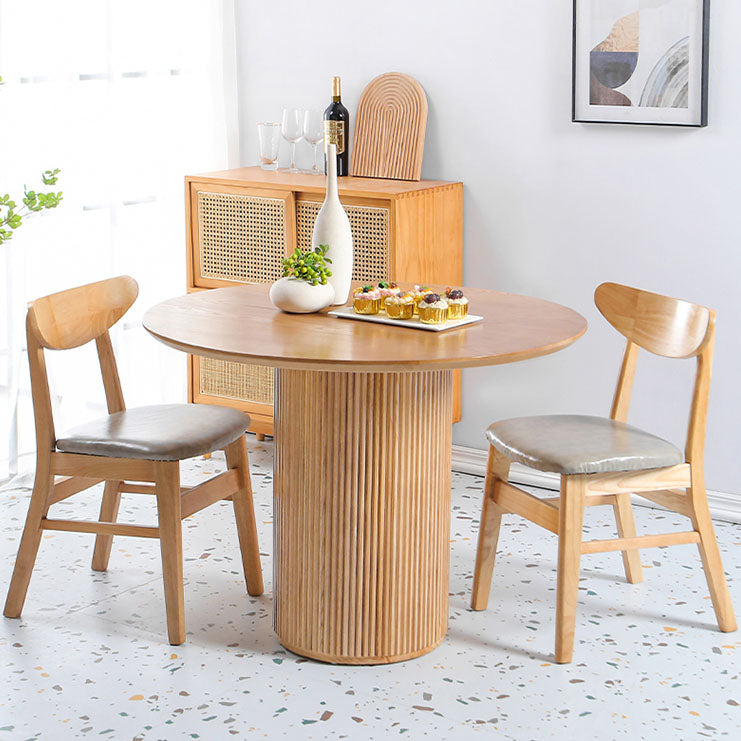 Round Table Solid Wood Contemporary Style Dining Table for Home Kitchen
