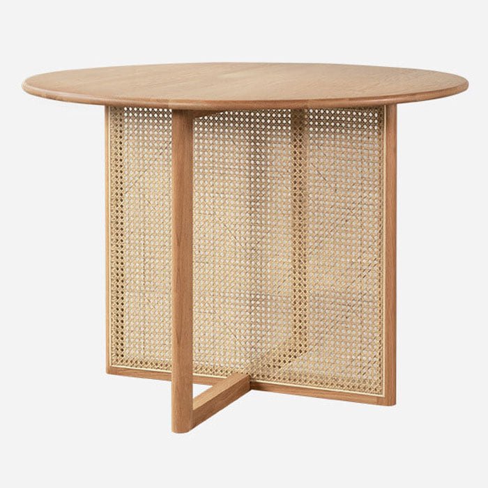 Contemporary Solid Wood Dinner Table Round Wood Base Dining Table