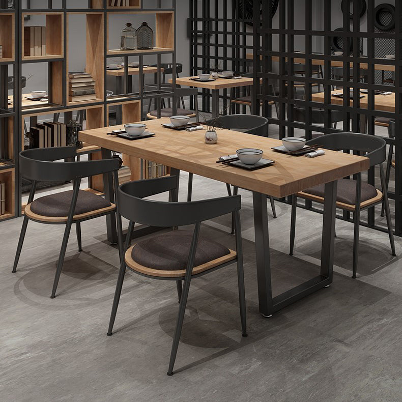 Industrial Style Dining Table Solid Wood Rectangle Table for Dining Room