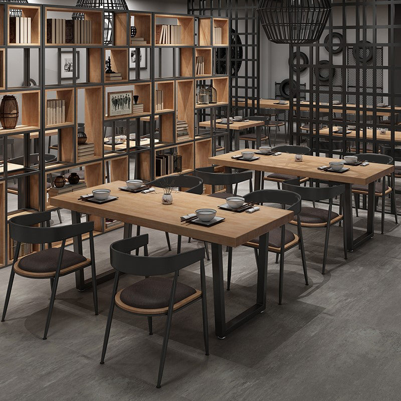 Industrial Style Dining Table Solid Wood Rectangle Table for Dining Room
