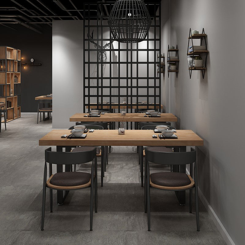 Industrial Style Dining Table Solid Wood Rectangle Table for Dining Room