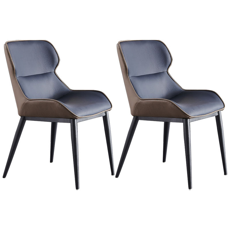 Contemporary Dining Wingback Side Chairs Arm Chair with Metal Legs for Kitchen