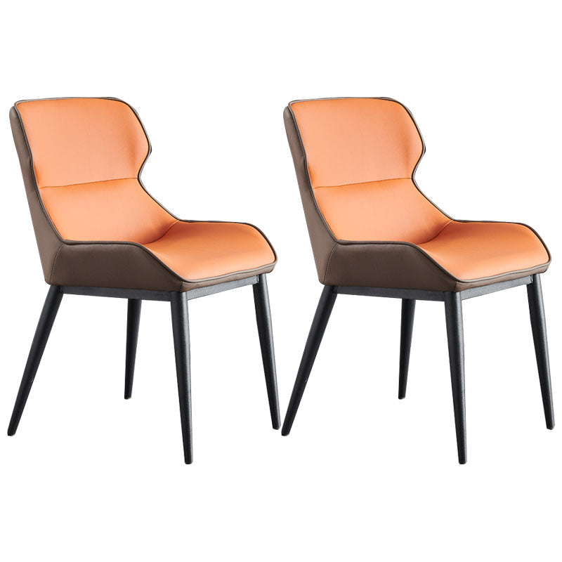 Contemporary Dining Wingback Side Chairs Arm Chair with Metal Legs for Kitchen