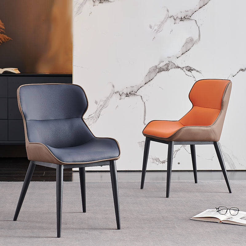 Contemporary Dining Wingback Side Chairs Arm Chair with Metal Legs for Kitchen