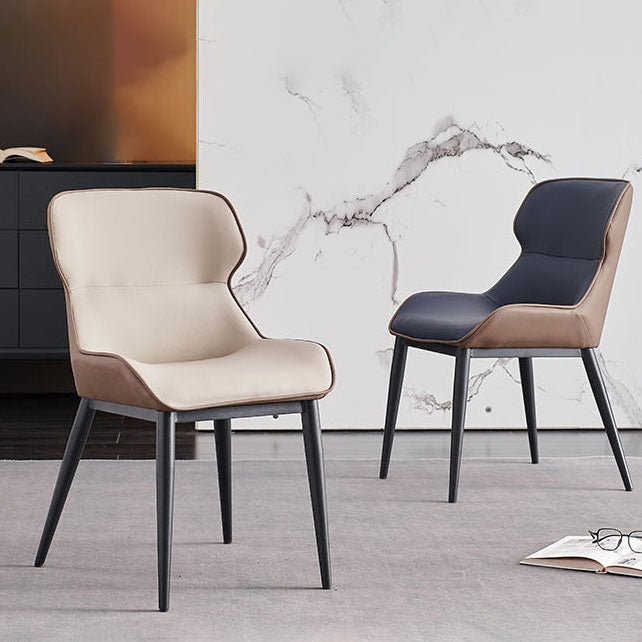 Contemporary Dining Wingback Side Chairs Arm Chair with Metal Legs for Kitchen