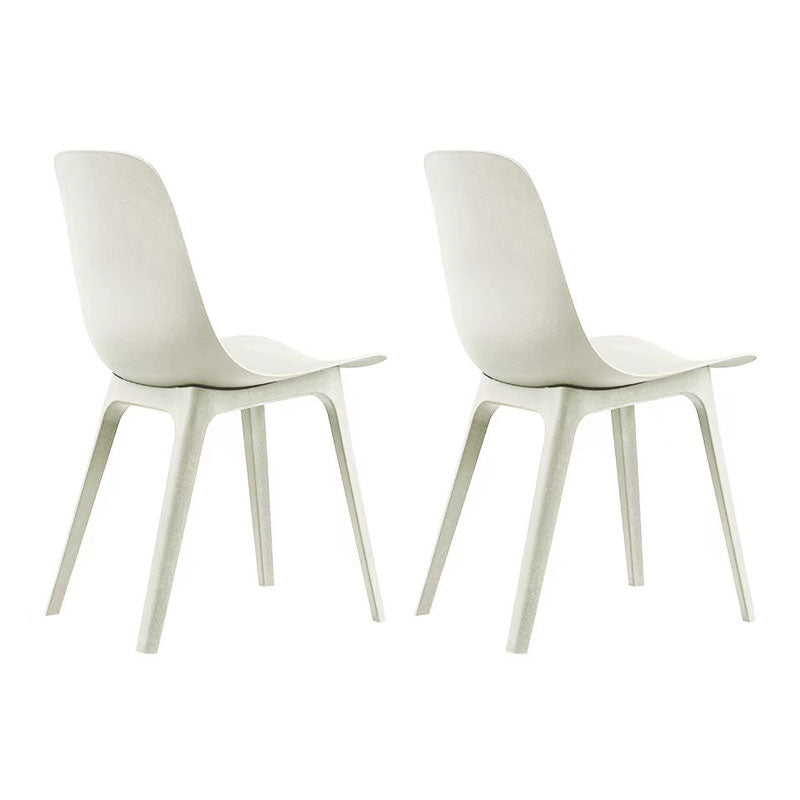 Plastic Side Chair Contemporary Solid Back Armless Dining Chair