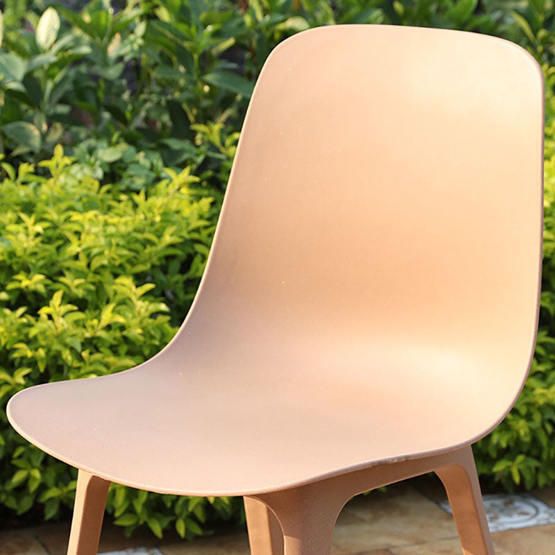 Plastic Side Chair Contemporary Solid Back Armless Dining Chair