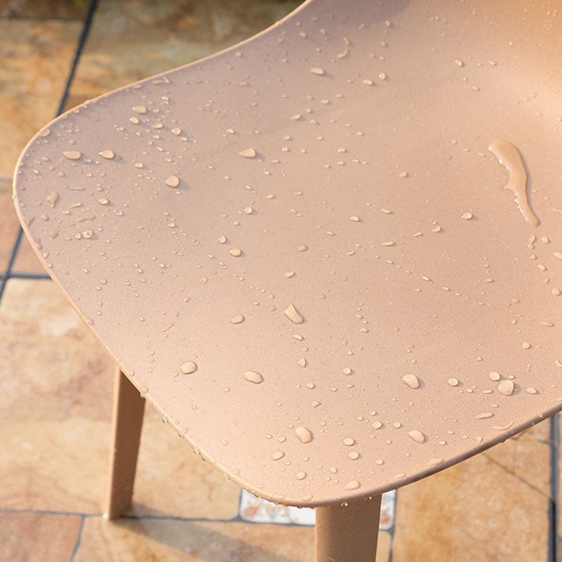 Plastic Side Chair Contemporary Solid Back Armless Dining Chair