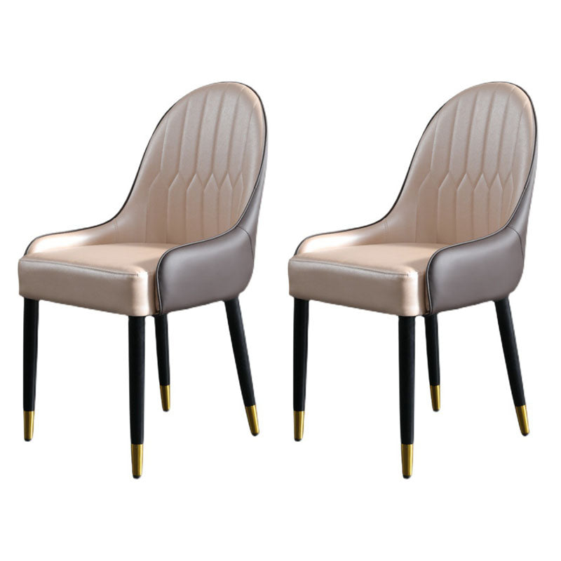 Scandinavian Upholstered Side Chairs Solid Back Chair for Kitchen