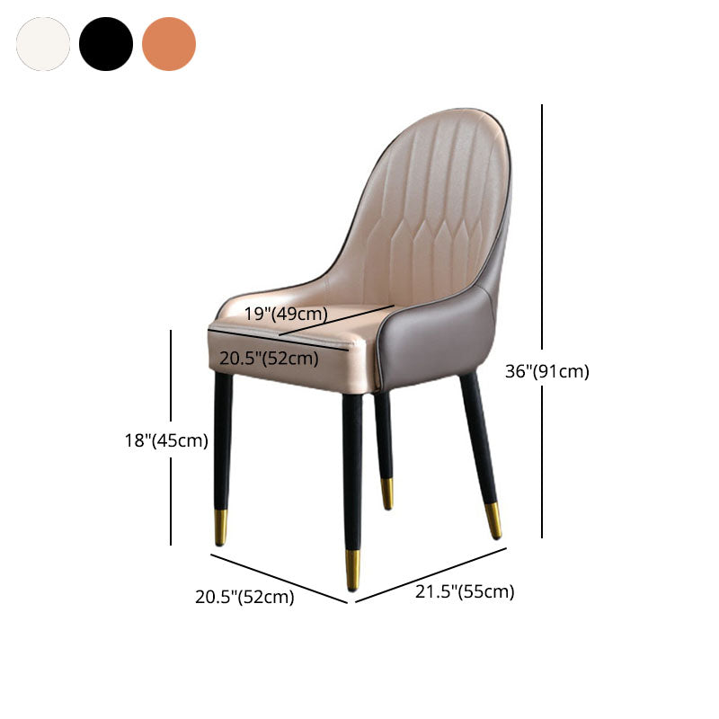 Scandinavian Upholstered Side Chairs Solid Back Chair for Kitchen