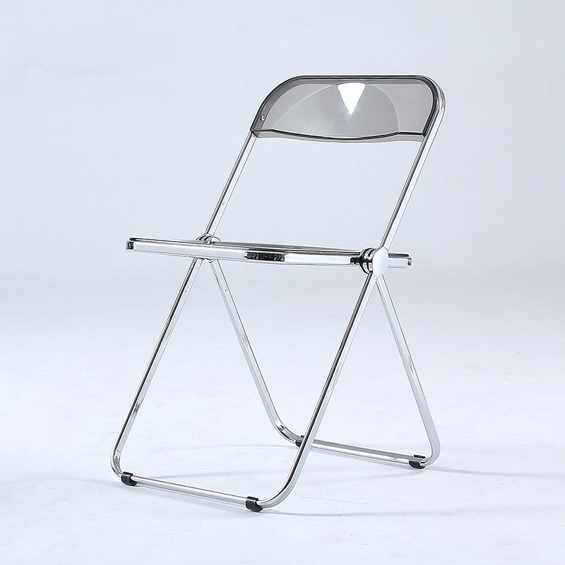 Industrial Armless Plastic Side Chair Open Back Folding Side Chair