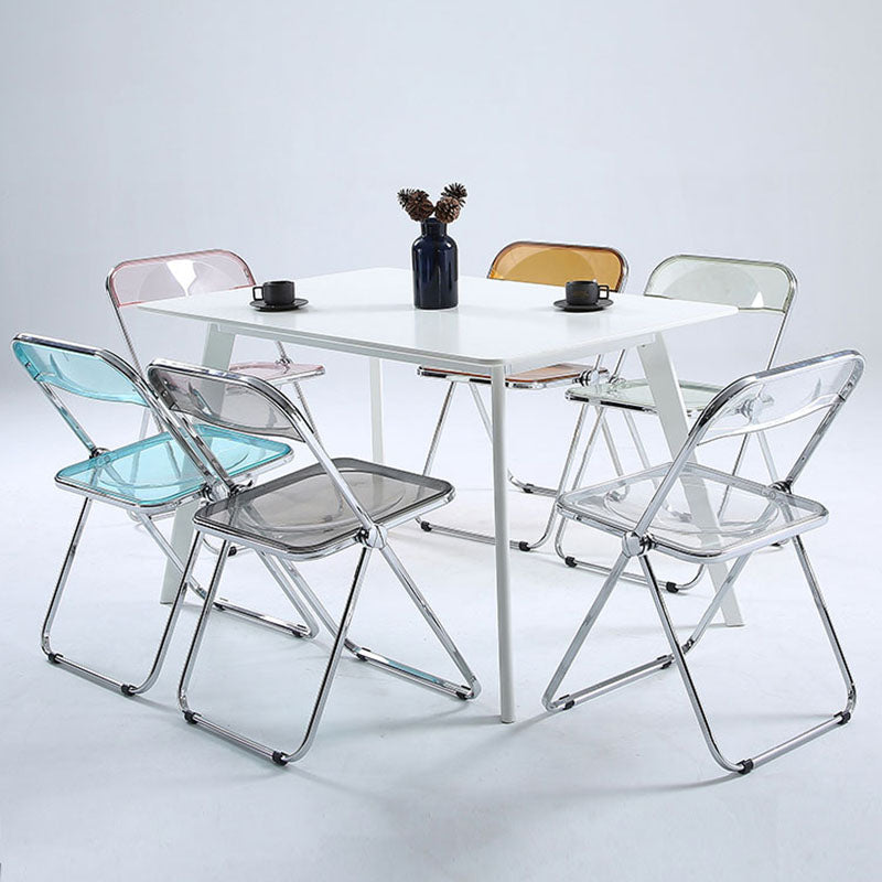 Industrial Armless Plastic Side Chair Open Back Folding Side Chair