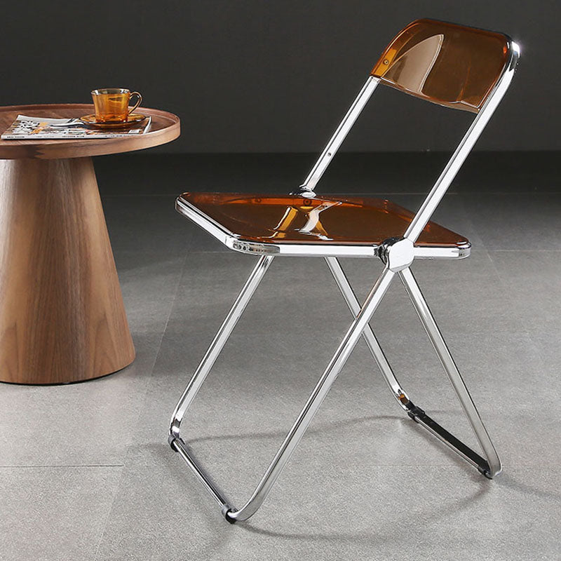 Industrial Armless Plastic Side Chair Open Back Folding Side Chair