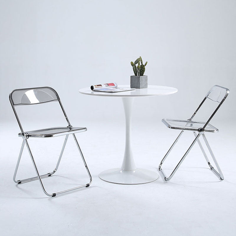 Industrial Armless Plastic Side Chair Open Back Folding Side Chair