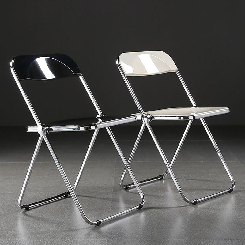 Industrial Armless Plastic Side Chair Open Back Folding Side Chair