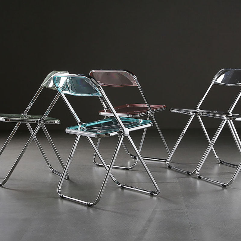 Industrial Armless Plastic Side Chair Open Back Folding Side Chair