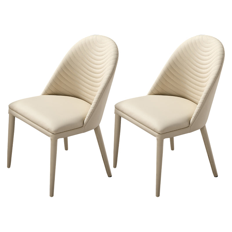 Solid Back Side Chair Modern Contemporary Leather Indoor-Outdoor Chair