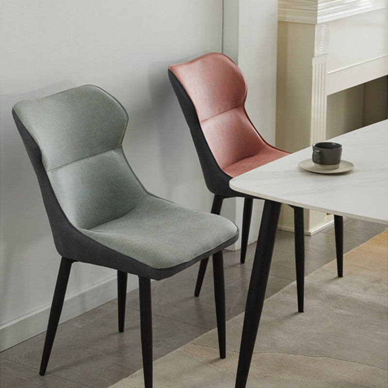 Contemporary Style Dining Chairs Arm Side Chair with Metal Legs