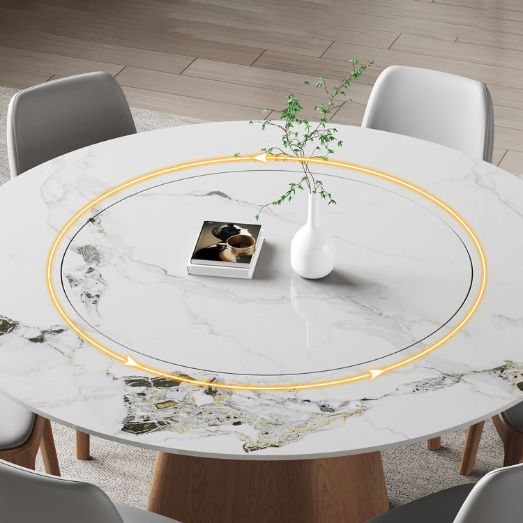 Round Dining Table Set 1/3/4/5/7 Pcs Solid Wood Frame Dining Table and Chairs