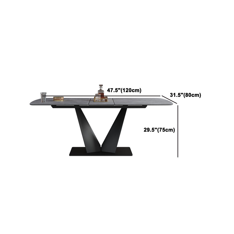 Modern Rectangle Sintered Stone Table Set 1/3/4/6 Pieces Dining Set