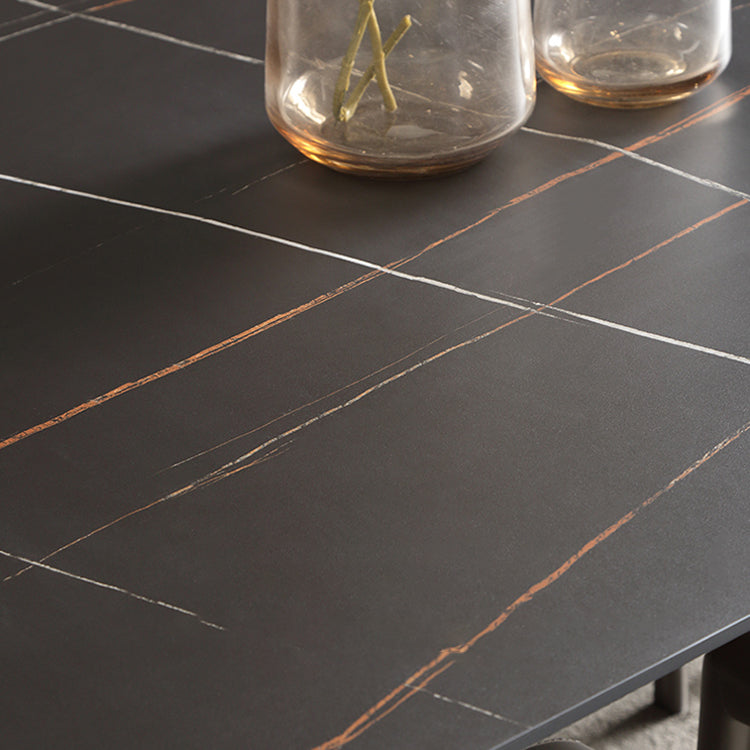 Modern Wood Legs Dinette Set 1/4/6/7 Pieces Rectangle Indoor Dining Table Set in Black