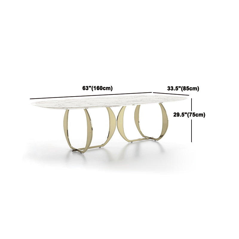 Nordic Glam Style Rectangle Sintered Stone Table Set 1/4/5/7 Pieces Dining Set