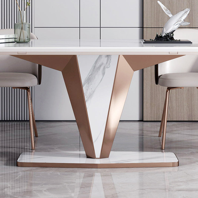 Modern Sintered Stone Dining Table Set 1/2/3/5/7 Pieces Dining Set with Pedestal Base