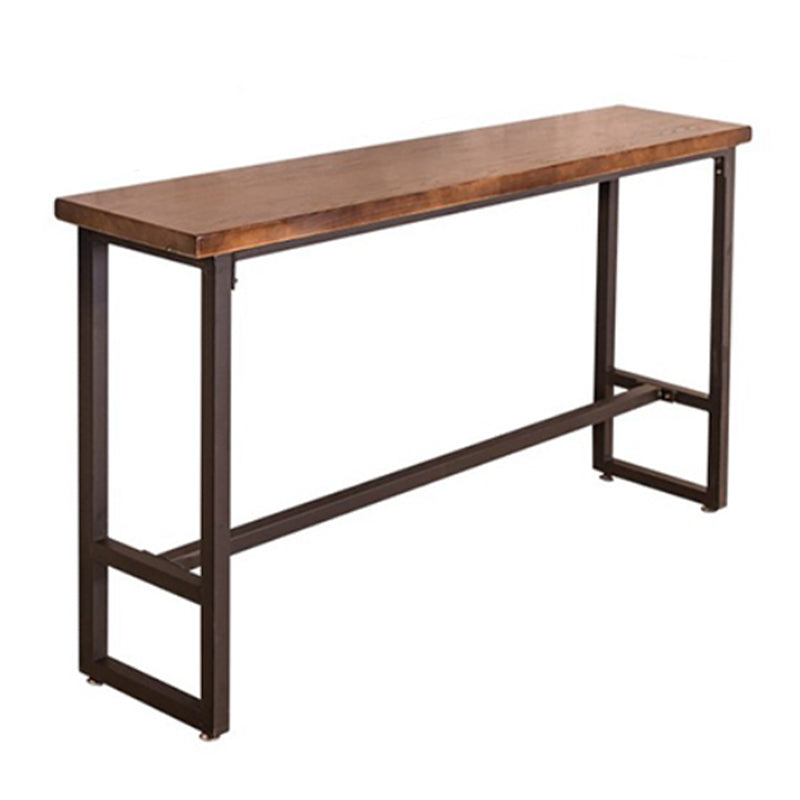 Industrial 1/7 Pieces Bar Table Set Rectangle Wood Counter Table with High Stools for Cafe