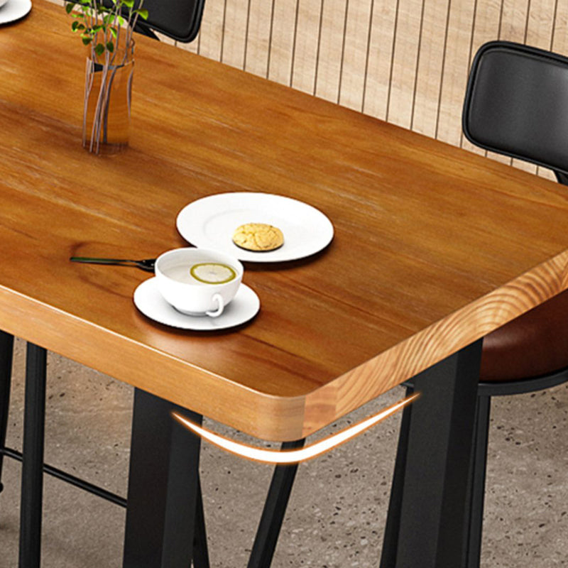Industrial 1/9 Pieces Bar Table Set Rectangle Pine Wood Counter Table for Cafe