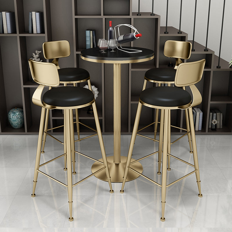 Glam 1/3/5 Pieces Bar Table Set Round Stone Counter Table with High Stools for Cafe