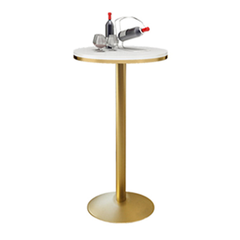 Glam 1/3/5 Pieces Bar Table Set Round Stone Counter Table with High Stools for Cafe