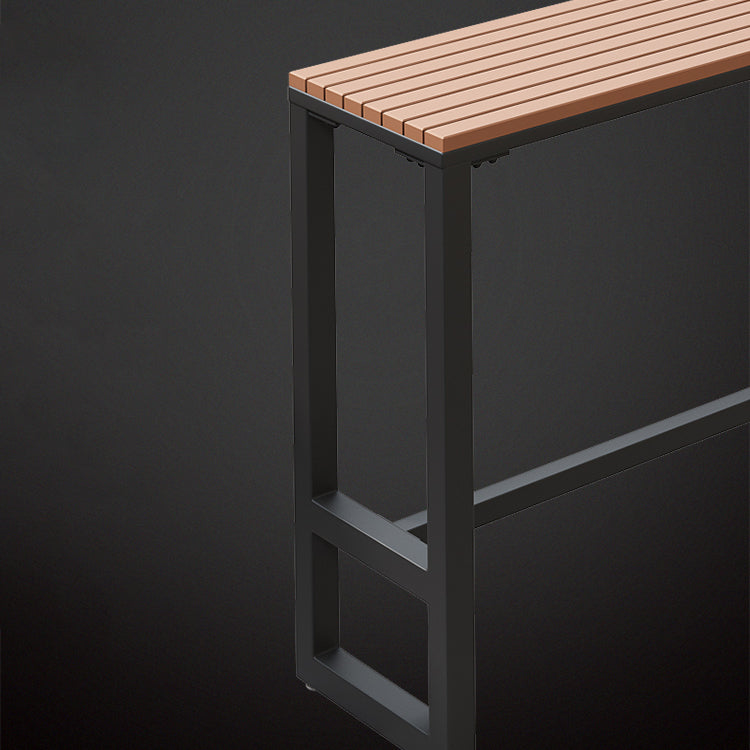 Modern 1/5 Pieces Bar Table Set Rectangle Plastic Wood Counter Table  for Courtyard