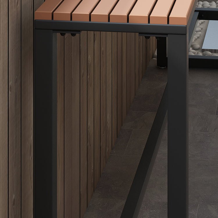 Modern 1/5 Pieces Bar Table Set Rectangle Plastic Wood Counter Table  for Courtyard