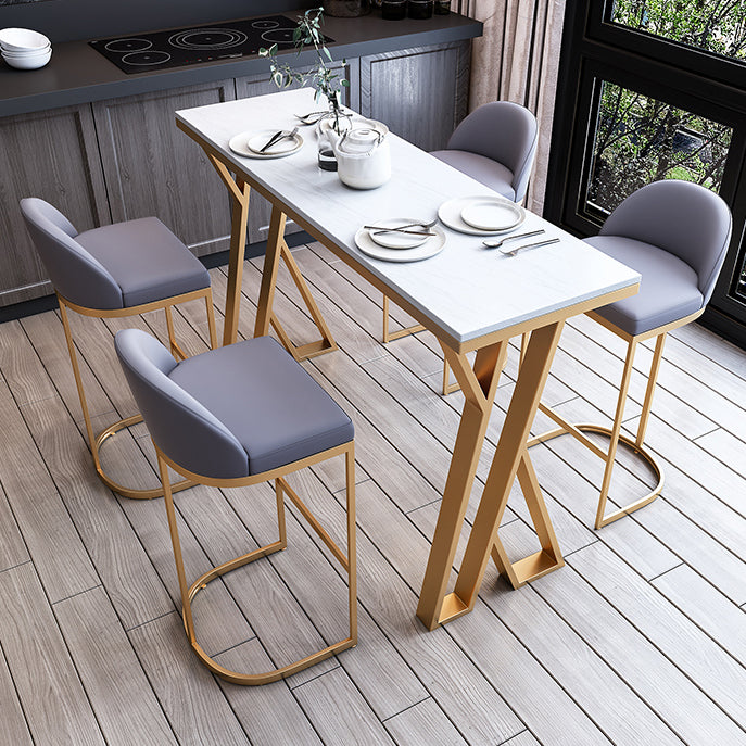 Contemporary 1/2/3/5/7 Pieces Bar Table Set Rectangle Stone Bar Table with Bar Stool