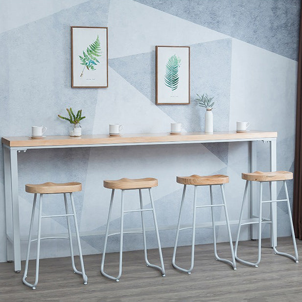 Contemporary 1/2/3 Pieces Bar Table Set Rectangle Wood Bar Table with Bar Stool