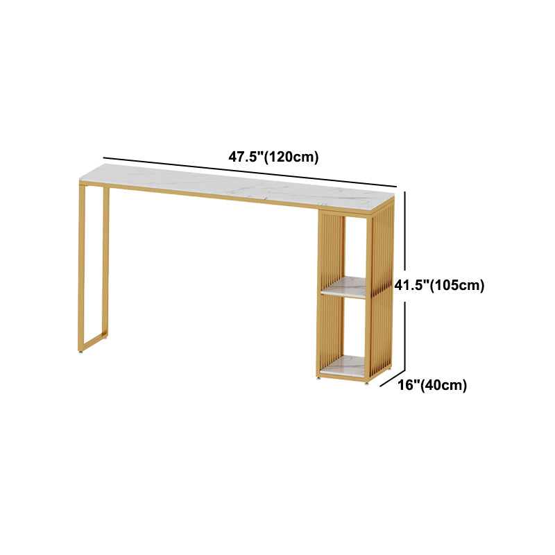 Glam1/2/3 Pieces Bar Table Set Rectangle Marble Bar Table with Bar Stool