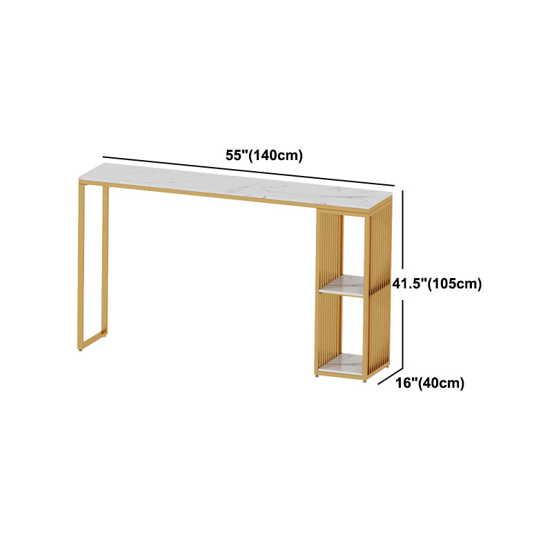 Glam1/2/3 Pieces Bar Table Set Rectangle Marble Bar Table with Bar Stool