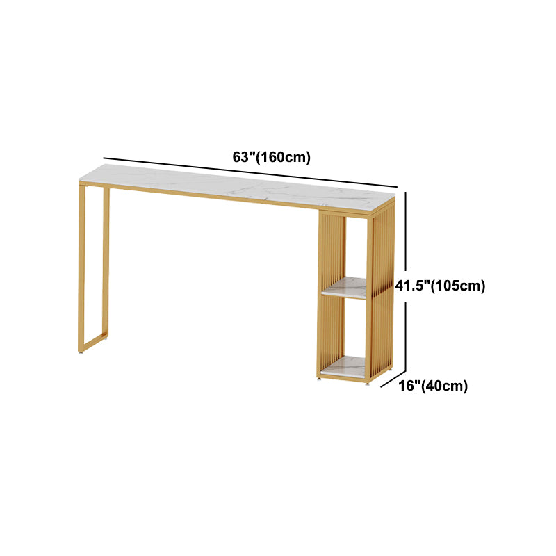 Glam1/2/3 Pieces Bar Table Set Rectangle Marble Bar Table with Bar Stool