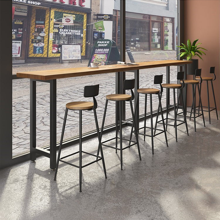 Modern Bar Table Set 1/7 Pieces Rectangle Pine Wood Counter Table for Shop