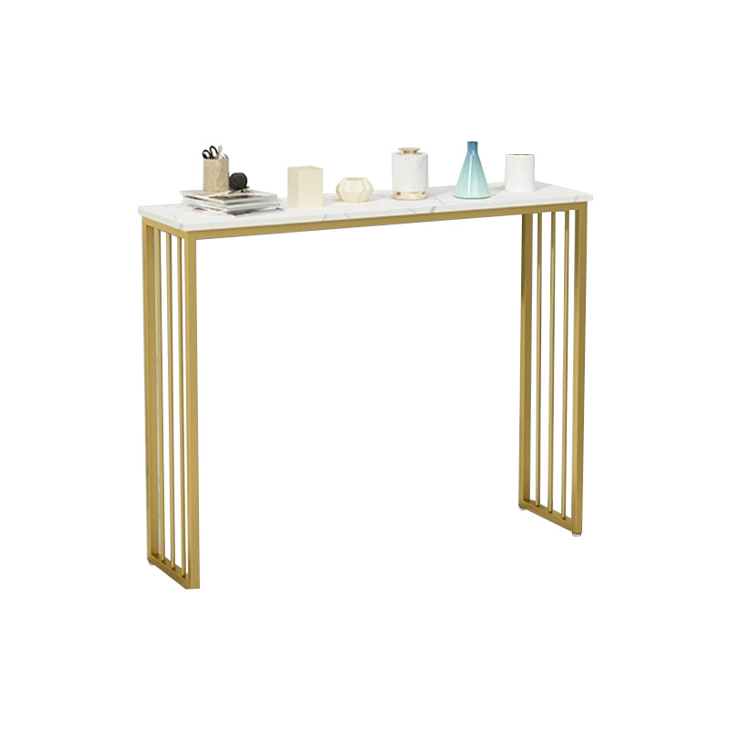 Glam Rectangle Bar Table Set 1/2/5 Pieces Stone Bar Table with High Stools