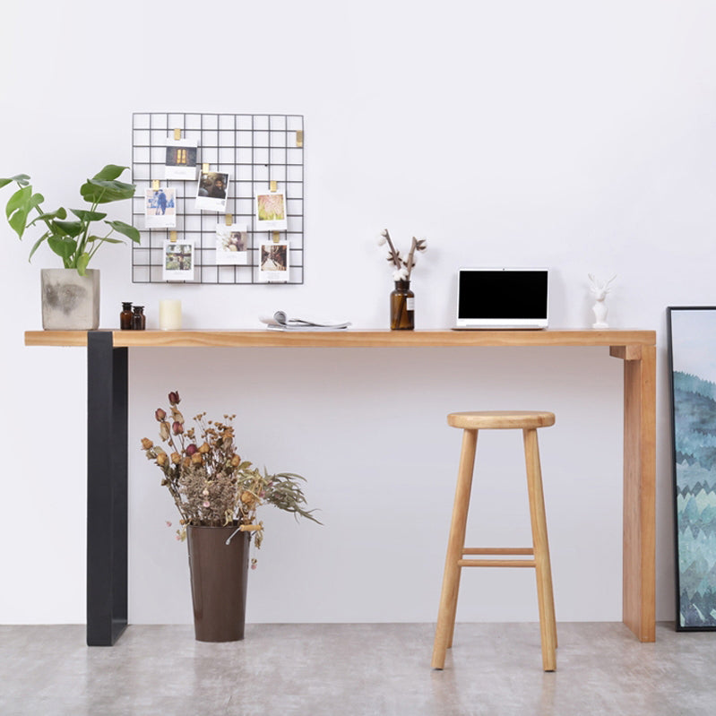 1/2 Pieces Luxurious Rectangular Pub Table Set Wooden Counter Table with Backless Stools